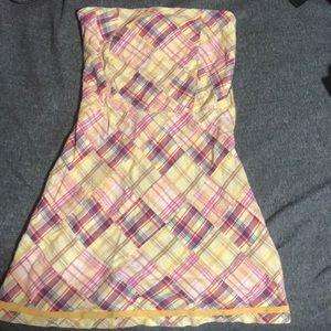 Rue 21 strapless, plaid mini dress